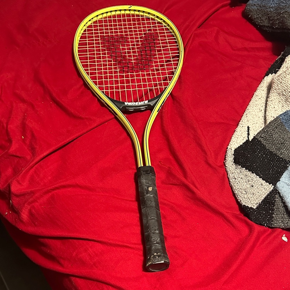 Vibrant Venture Yellow and Black Tennis Racket